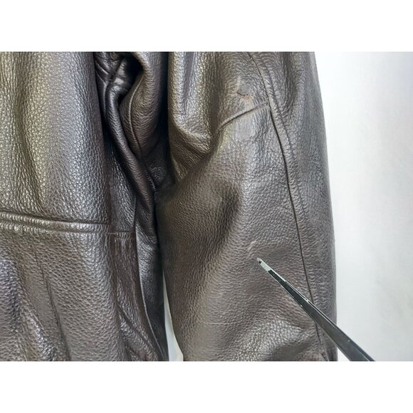 Eddie Bauer Men's Leather Jacket L Brown Genuine Leather Distressed - Picture 12 of 16
